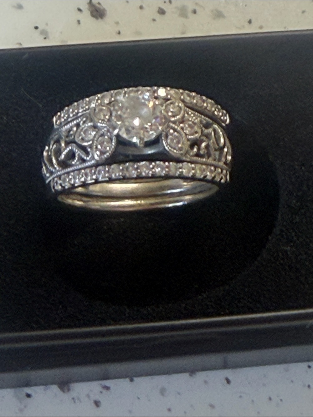 Intricate stylish three ring Bridal Set